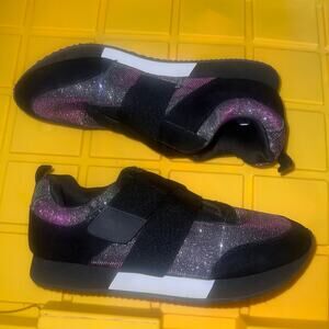 Juicy Couture Purple Green Duochrome Black Metallic Sparkling Sneakers Size 9